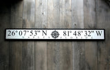 Hand-painted Coordinates Sign for Naples Pier or custom location - FREE SHIPPING!