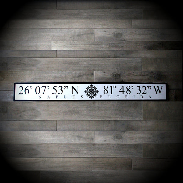 Hand-painted Coordinates Sign for Naples Pier or custom location - FREE SHIPPING!