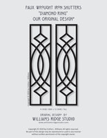 Faux Wrought Iron Decorative Shutters - DIAMOND RING© pattern (pair)!