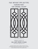 Faux Wrought Iron Decorative Shutters - DIAMOND RING© pattern (pair)!