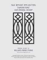 Faux Wrought Iron Decorative Shutters - DIAMOND RING© pattern (pair)!