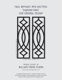 Faux Wrought Iron Decorative Shutters - DIAMOND RING© pattern (pair)!
