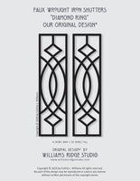 Faux Wrought Iron Decorative Shutters - DIAMOND RING© pattern (pair)!