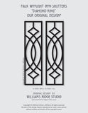 Faux Wrought Iron Decorative Shutters - DIAMOND RING© pattern (pair)!