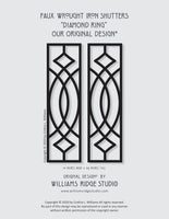 Faux Wrought Iron Decorative Shutters - DIAMOND RING© pattern (pair)!