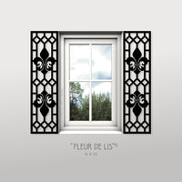 Faux Wrought Iron Decorative Shutters - FLEUR DE LIS© Original Design