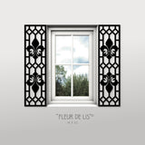 Faux Wrought Iron Decorative Shutters - FLEUR DE LIS© Original Design