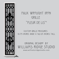 Faux Wrought Iron Decorative Shutters - FLEUR DE LIS© Original Design (SINGLE, Not a pair)