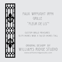Faux Wrought Iron Decorative Shutters - FLEUR DE LIS© Original Design (SINGLE, Not a pair)