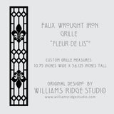 Faux Wrought Iron Decorative Shutters - FLEUR DE LIS© Original Design (SINGLE, Not a pair)