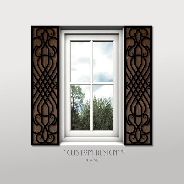 Faux Wrought Iron Shutters for Nanette S. Custom Design