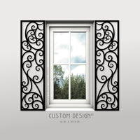 Faux Wrought Iron Decorative Shutters - To match door, Custom Design© (pair)!