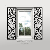 Faux Wrought Iron Decorative Shutters - To match door, Custom Design© (pair)!