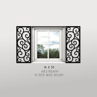 Faux Wrought Iron Decorative Shutters - AIRSTREAM© pattern (pair)!