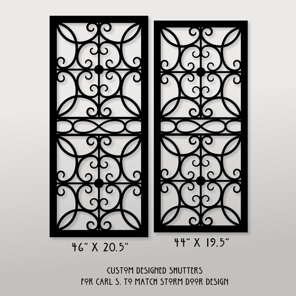 Faux Wrought Iron Shutters for Carl S. - Custom Design