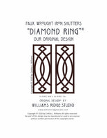 Faux Wrought Iron Decorative Shutters - DIAMOND RING© pattern (pair)!