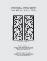 Faux Wrought Iron Shutters - Our Original Scroll Design - Prices are for a PAIR/SET (2) 14 inches wide.