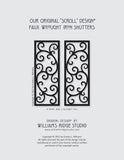 Faux Wrought Iron Shutters - Our Original Scroll Design - Prices are for a PAIR/SET (2) 14 inches wide.