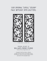 Faux Wrought Iron Shutters - Our Original Scroll Design - Prices are for a PAIR/SET (2) 14 inches wide.