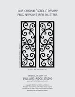 Faux Wrought Iron Shutters - Our Original Scroll Design - Prices are for a PAIR/SET (2) 14 inches wide.