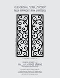 Faux Wrought Iron Shutters - Our Original Scroll Design - Prices are for a PAIR/SET (2) 14 inches wide.