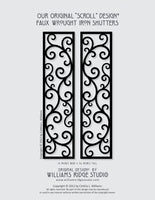 Faux Wrought Iron Shutters - Our Original Scroll Design - Prices are for a PAIR/SET (2) 14 inches wide.