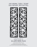 Faux Wrought Iron Shutters - Our Original Scroll Design - Prices are for a PAIR/SET (2) 14 inches wide.
