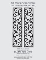 Faux Wrought Iron Shutters - Our Original Scroll Design - Prices are for a PAIR/SET (2) 14 inches wide.