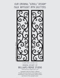Faux Wrought Iron Shutters - Our Original Scroll Design - Prices are for a PAIR/SET (2) 14 inches wide.