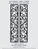 Faux Wrought Iron Shutters - Our Original Scroll Design - Prices are for a PAIR/SET (2) 14 inches wide.