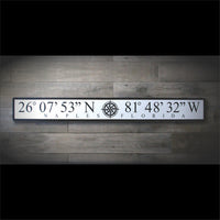 Sign, Hand-painted Coordinates for Naples Pier or custom location - FREE SHIPPING!