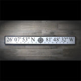 Hand painted Coordinates Sign for Naples Pier or custom location - FREE SHIPPING!