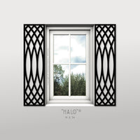 Faux Wrought Iron Decorative Shutters - HALO© pattern (pair)!