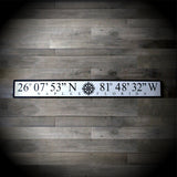 Sign, Hand-painted Coordinates for Naples Pier or custom location - FREE SHIPPING!