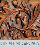 Wood Carving Custom Order - Oak Leaf & Acorns